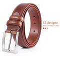 2022 New Tailor Smith BLT-005 Genuine Leather Belts for Men Zinc Alloy Buckle 3.5cm Width Black & Brown 115-120cm Length