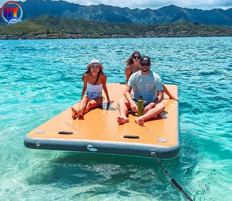 Factory Direct Selling Custom Made Drop Stitch DWF Material Inflatable Water Floating air Pontoon Inflatable Dock Deck Platform