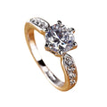 Chong Hing Diamond One Carat Six Prong Female Open Ring Couple Ring Hearts and Arrows Proposal Ring