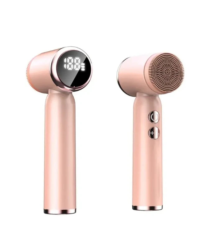 Portable Waterproof Facial Cleansing Spin Roller Sonic Massager Cleaner Brush Silicone Electric Face Brush Cleanser
