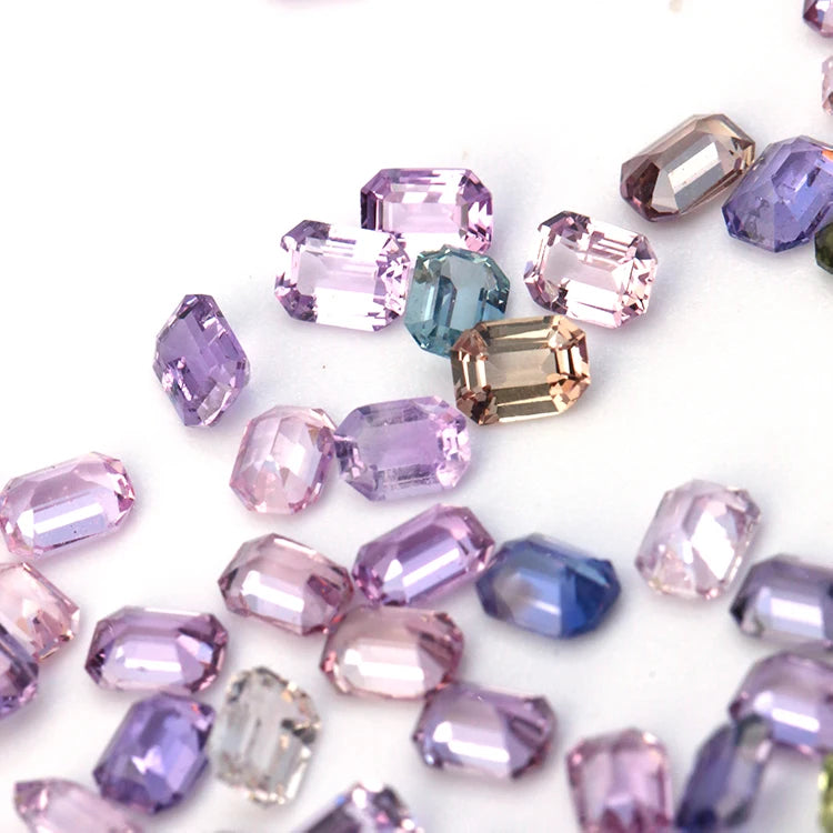 Natural Color Sapphire Emerald Shape 3*4mm Loose Gemstone Natural Mix Sapphire for Jewelry Making