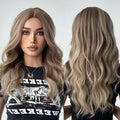 Factory Fast Delivery Synthetic Wigs Long Wavy Blonde Brown Natural Hair Wigs for Women Wigs Heat Resistant Fiber Hair