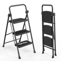 CLIMB Steel Folding Step Ladder with Modern Design 0.9mm Thickness No Slip Handle Bar 150KG Load Capacity EN14182 Certified