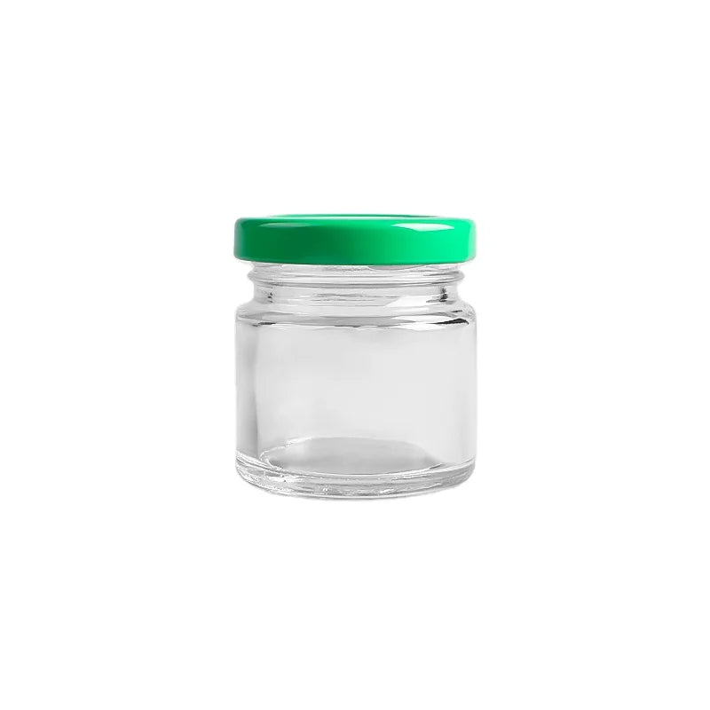 Empty Small 50ml Round Clear Glass Honey Jar Mini Food Storage Container with 48mm Metal Lid Wholesale