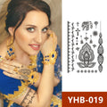 Factory Supply Black Red Brown Henna Tattoo Sun Moon Flower Henna Temporary Waterproof Tattoo Sticker
