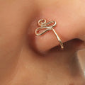 Fashion Ins U Shape Faux Nose Ring Multi Designs Piercing Jewelry Nose Rings Irregular Golden Fake Nose Rings for Women