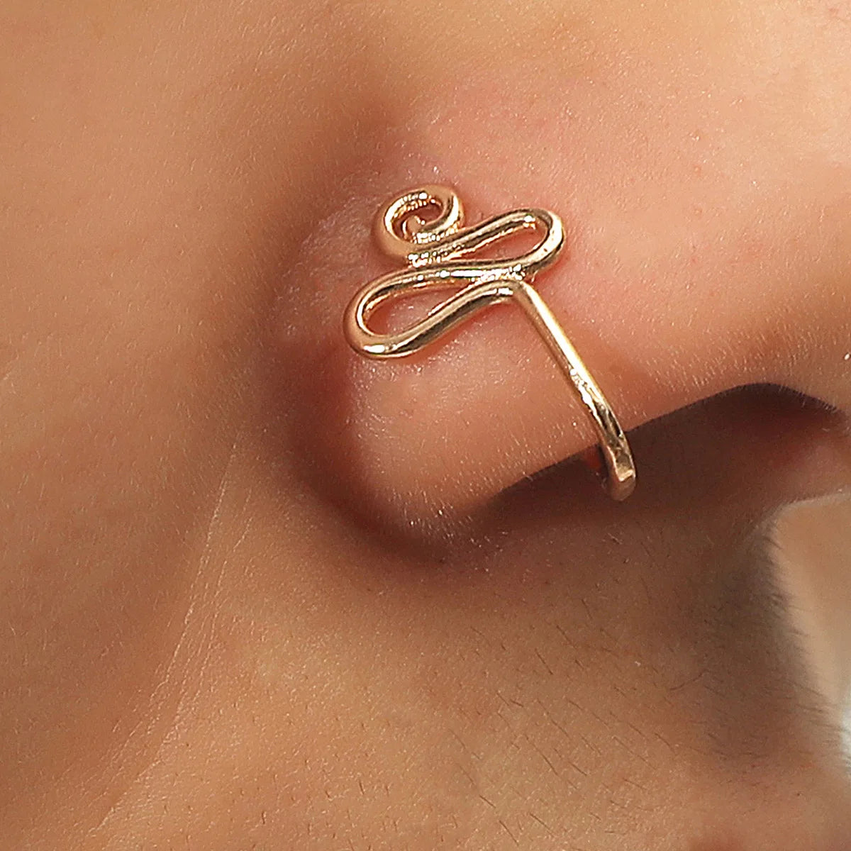 Fashion Ins U Shape Faux Nose Ring Multi Designs Piercing Jewelry Nose Rings Irregular Golden Fake Nose Rings for Women