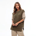 Casual Style Breathable Cotton-Blend Slouchy Knitwear Layer Over Tee or Blouse with Front Logo