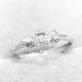 Sterling Silver 3*3mm Semi Mount Ring Empty Frame Blank Support Claw Setting S925 Base Holder Without Center Stone for DIY Inlay