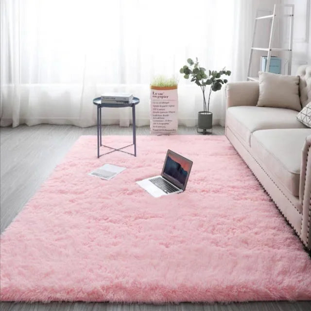 Pink Super Long Hair Fluffy Faux Fur Rugs Living Room Shaggy Carpets