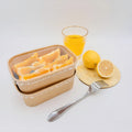 Fast Food Grade Disposable Container Kraft Paper Lunch Box Customizable Logo for Sushi Noodles Eco-Friendly Take-Away Packaging