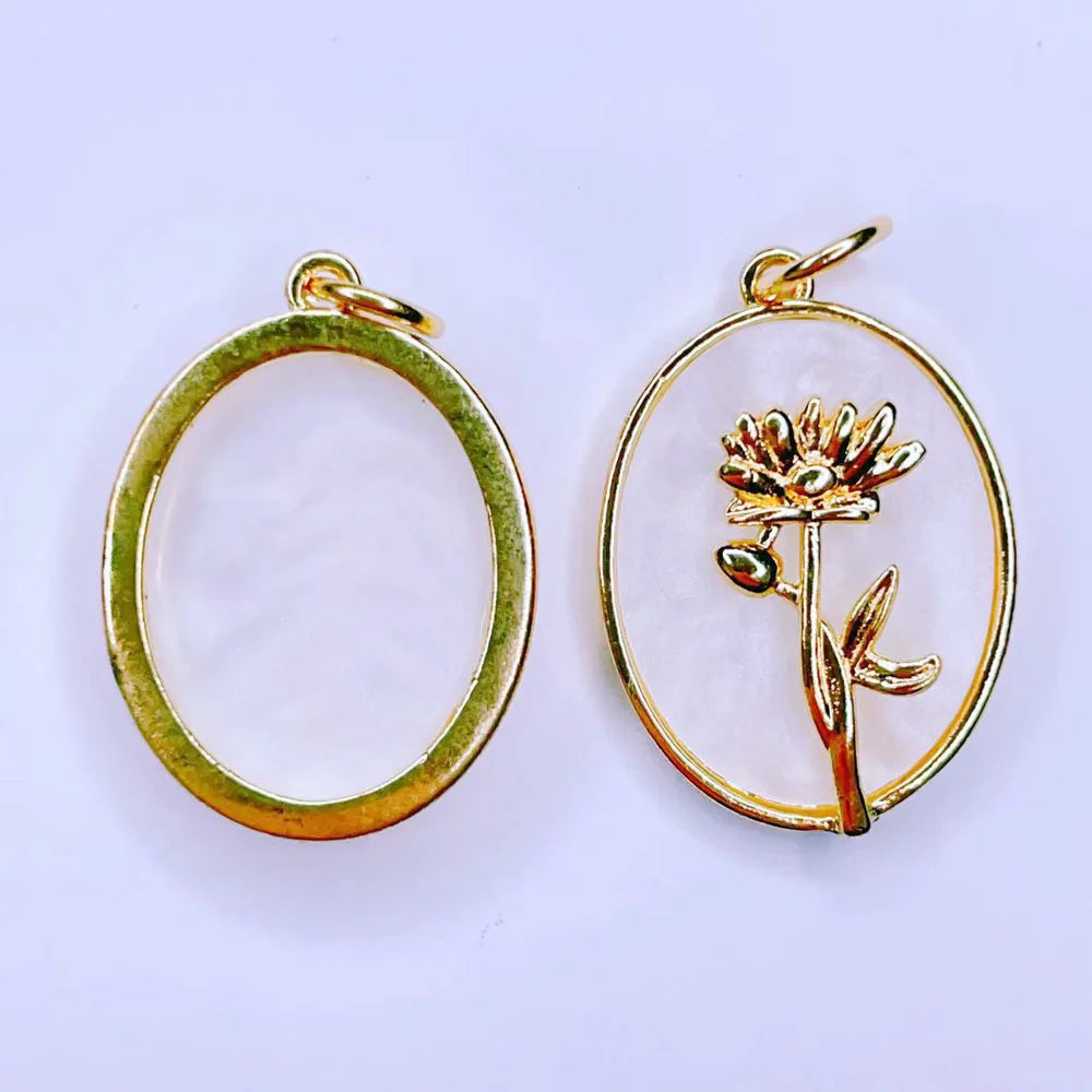 Dainty 18K Gold Plated Fritillaria Floral Charms Birth Flower Pendant for Necklace Month Stamped