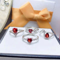 Factory Wholesale Custom 925 Sterling Silver Women's Wedding/Party Rings New Design Natural Garnet Oval Cut Diamond Classic