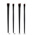 Custom Logo Double Head Black Eyeliner Brush Oblique and Angled Flat Wood Handle for Eye Makeup and Eyebrow Shaping
