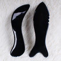 HZ Chinese Factory Custom logo Ox Horn Gua Sha Tool Black Stone Comb Low Price Chakra Stones