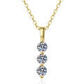 Lucky Gift 14K Gold Plated Women's Jewelry 0.9 Carat Round Melee Moissanite Pendant Necklace Claw Setting