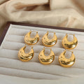 Fashion Designer 18k Gold Plated Statement Earring Waterproof Jewelry Women Hollow Stainless Steel U Shaped Hoop Earrings
