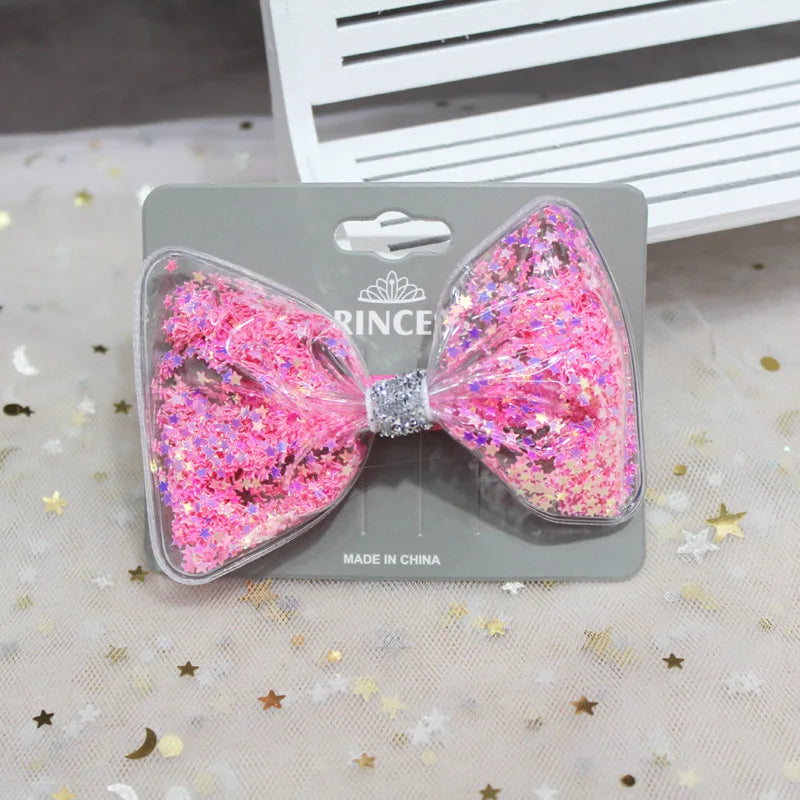 2022 Summer Hair Clips Cheap Children's Large Bow Hairpin Transparent Cute Hair Accessories