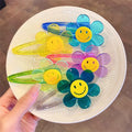 Trendy Fashion clear Transparent Sunflower Daisy Hair Clips for Girls Kids Women Resin Acrylic Clips