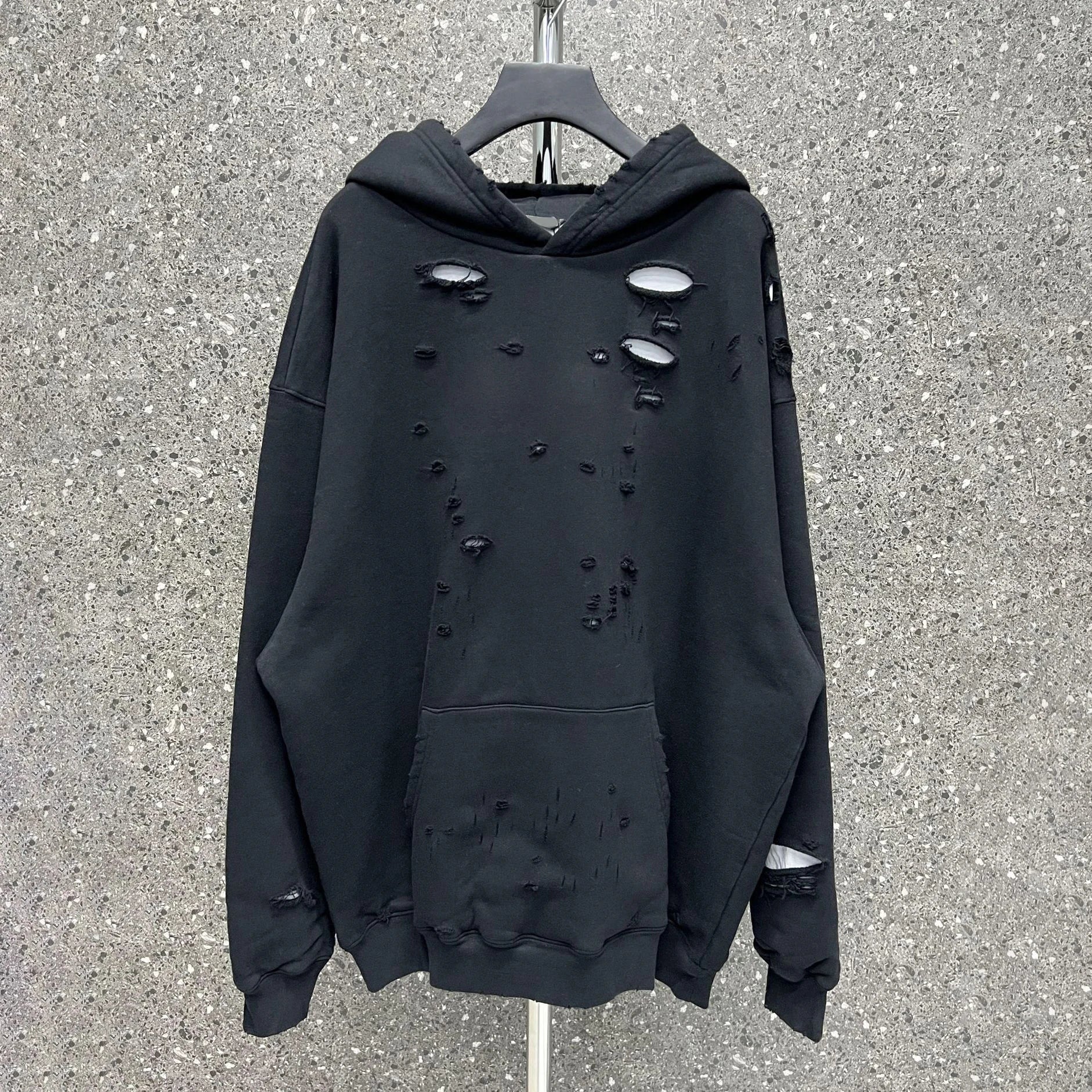 Hoodie Manufacturer Best Quality Custom Heavy Blank Print Oversized Black Acid Washed Hoodie Wholesale