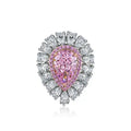 925 Silver Teardrop Rings Pear Shape Radiant Cut Fancy Light Pink Diamond Ring for Women