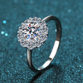 Silver 925 Original 1 Carat Excellent Cut Diamond Test Past Sparkling Moissanite Snowflake Ring Gemstone Party Rings for Women
