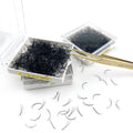 Abonnie 500 1000 Loose Fans Trays Pointy Base Pro Made Eyelash Extension Short Stem Promade Lash Extensions Fans