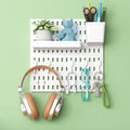 Heavy-Duty Punch-Free Plastic Wall Pegboard Shelf for Kitchen Bedroom Study Bathroom-Wall Storage Hanging Peg Board Combination
