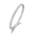 Silver 925 Original Total 5 Ct Brilliant Princess Cut Diamond Test Past Micro D Color Moissanite Bangle for Wedding Fine Jewelry