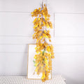 M180 Wholesale Yellow Gold Artificial Flower Grape Garland Plant Maple Leaf Vines