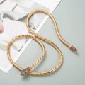 Cross-border Creative Alternative Serpentine Hollowed-out Chain Necklace Female Alloy Rhinestone Personality Long Necklaces