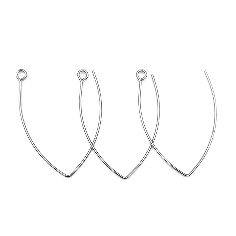 Fashion Popular Stainless Steel V-shape Tuba Earring Hook for DIY Jewelry Accessories