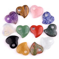 Fashion Gemstone 30MM Heart Shape Multi-Color Natural Stone Pendant Crystals Designer Jewelry for Keychain Necklace Make Gift