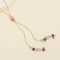 2022 Trendy Natural Gravel Stone Necklace Simple Design Copper 14K Gold Plated Beads Adjustable for Women-for Party Wedding Gift