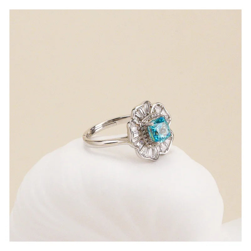 Customizable 925 Sterling Silver Ring Sapphire Diamond Stones New Trend Jewelry for Women's Engagement Wedding for Parties Gifts