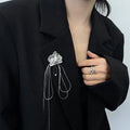 2022 New Body Accessories Geometric Dangle Retro Metal Flower Jewelry Fashion Brooches Silver Plated Women Long Alloy Brooch Pin