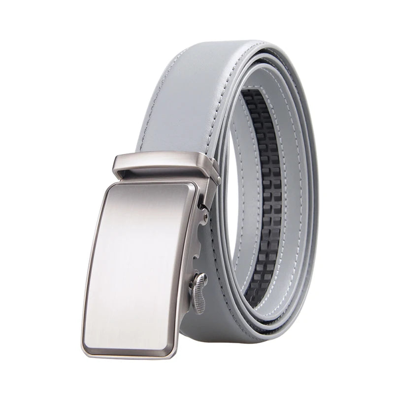 Custom Logo Automatic Buckle Men's Genuine Leather Golf Belt