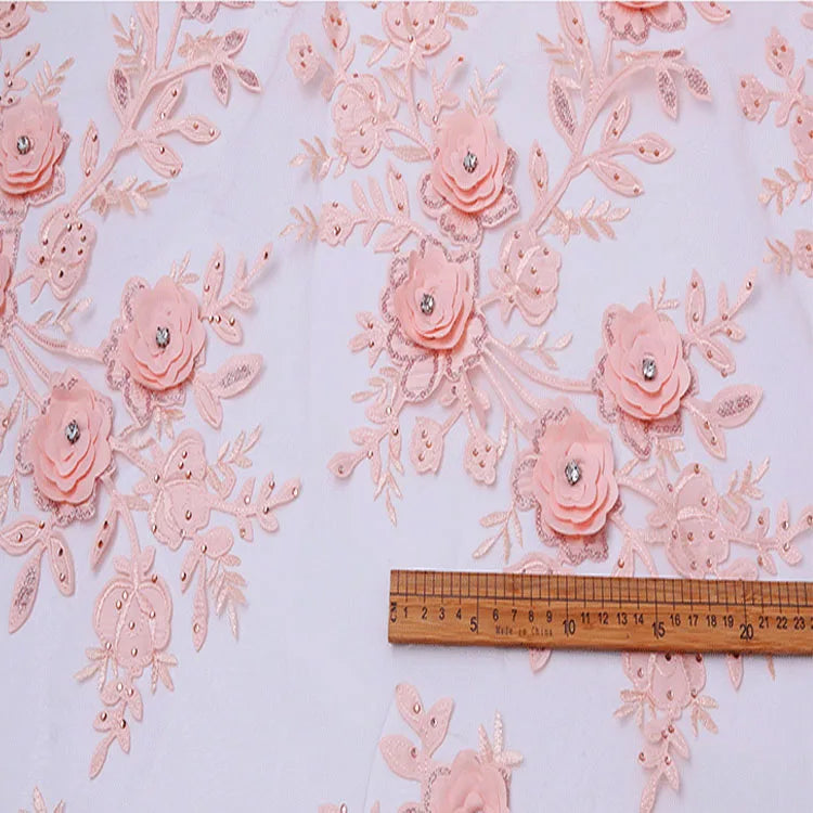 Wholesale 100% Polyester Embroidered Tulle Fabric Mesh for Women Breathable Organic Warp Knitted for Weddings & Girls