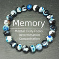 Fashion Style Yoga Healing Stone Beaded Bracelet Elastic String Blue Agate Bracelet for Men and Women
