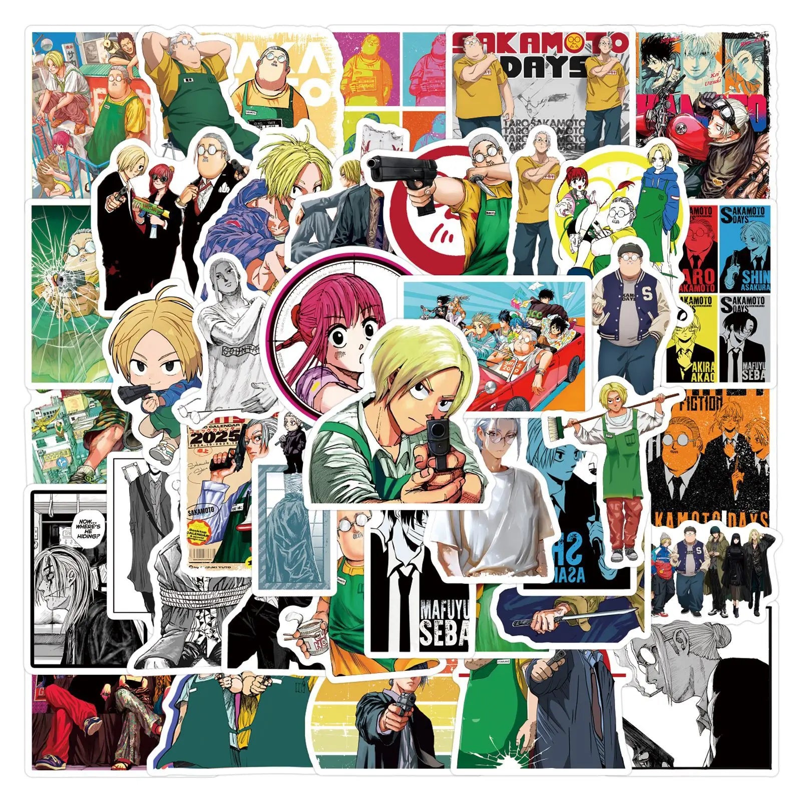 55Pcs Sakamoto Days Anime Graffiti Stickers for Luggage Phone Decor Japanese Cartoon Sticker