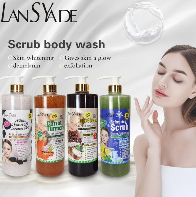 Fruit Scrub Shower Gel Silky Smooth Refreshing and Moisturizing Skin Gentle Clean and Long-lasting 1000ml
