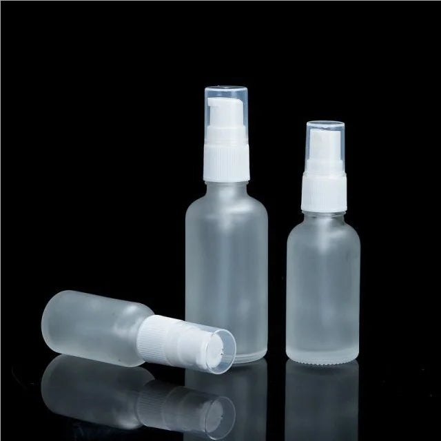 Empty Printing logo Essential Oil Glass Bottle 100ml Frosted Lotion Pump Bottle Toner Spray  Bottle