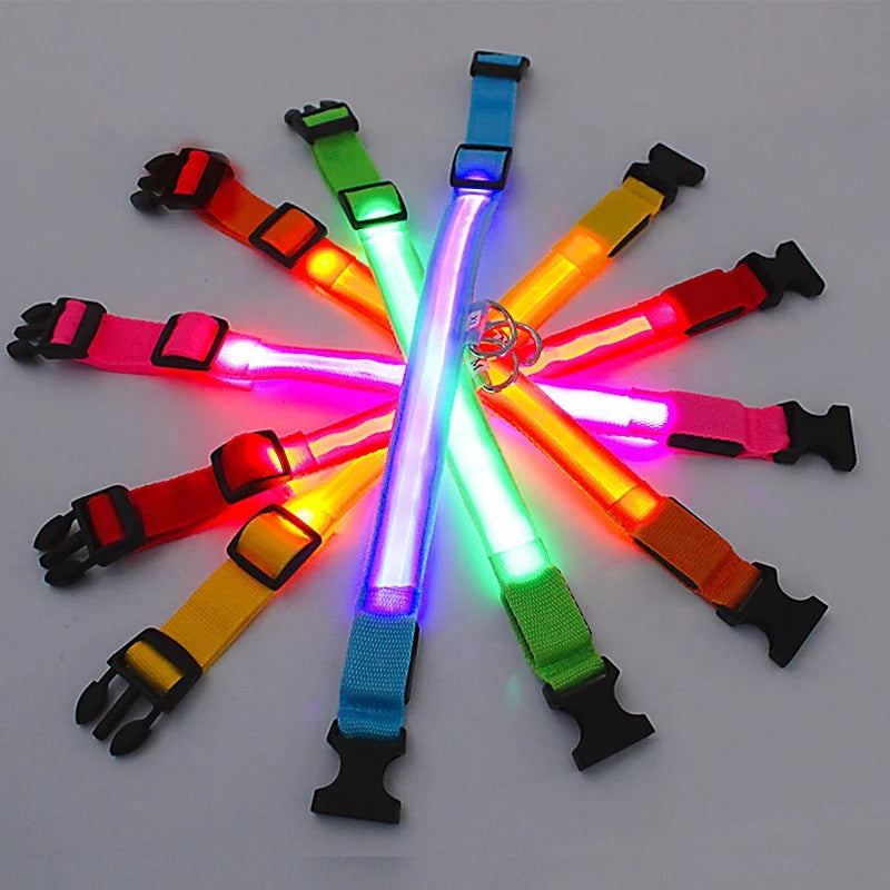 Pet accessories Safety High Visibility Waterproof Adjustable Light Up Flashing Glowing Led Pet Dog Collar