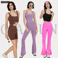 Women High Quality Cross Back Thin Strappy Sports Bra High Waist PeacH Hip Gym Fitness Yoga Tight Shorts Pants Leggings Suit Set