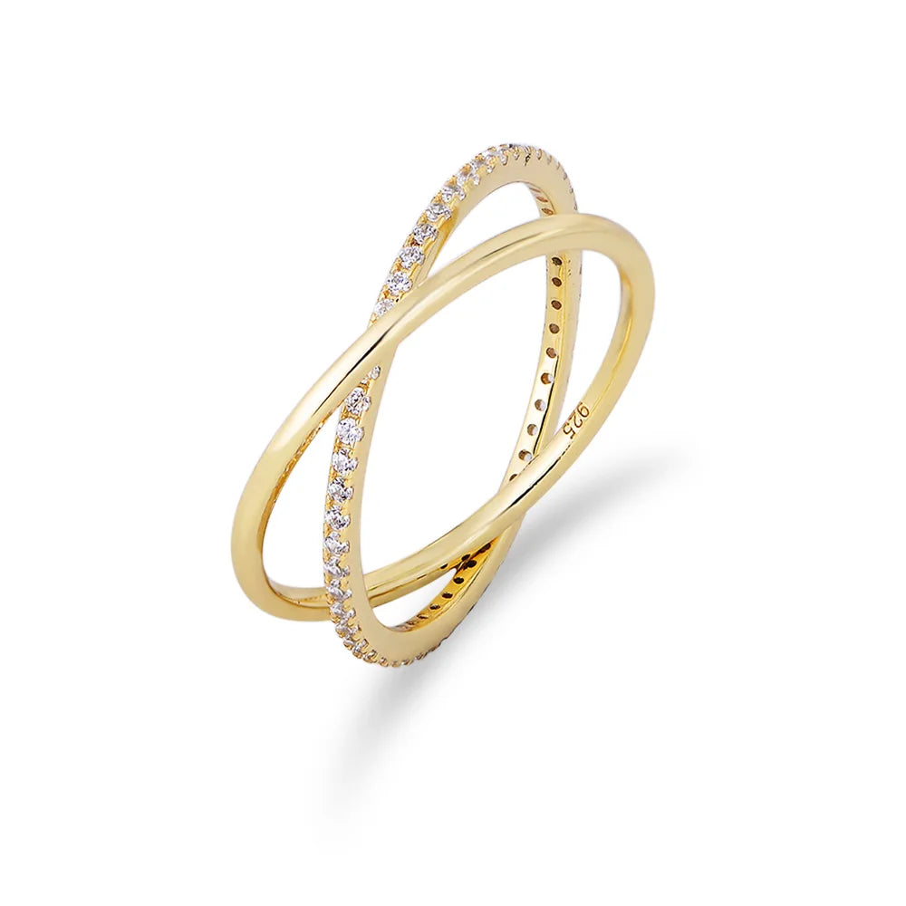 The Latest 2024 Modern Style Design Is the Most Popular Affordable High Quality Diamond Engagement Couple Double Circle Ring