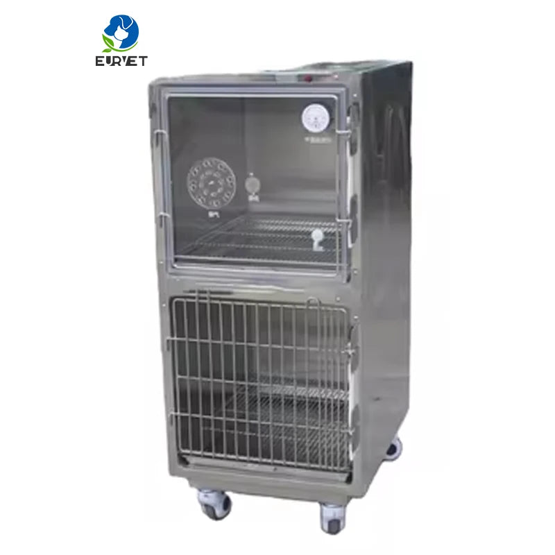 EUR VET High Quality 304 Stainless Steel Dog Crate Cage with Divider Oxygen for Large Dog Use