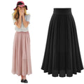 Custom High Waist Summer Chiffon Skirt for Women 2025 OEM Polyester Pleated Vintage Midi Skirt Plain Dyed Chiffon Skirt