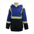 High Visibility Kids Pullover Hoodies 100% Polyester Anti-pilling Fleece Safety Sweatshirt Customizable Logo High Vis Children