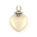 Hongzhuo Citrine Gemstone Silver Plated Heart Shape Perfume Bottle Pendant for Necklaces Healing Crystals Jewelry