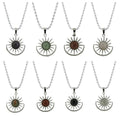 Best Sell Wholesale Fashion Lady Jewelry 2024 Hot Selling Opalite Crystal Gemstone Sun Shape Pendant Necklace
